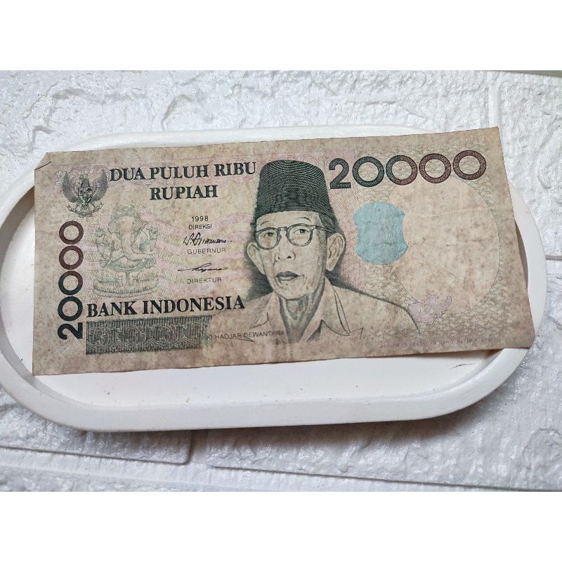 Uang kuno 20000 rupiah tahun 1998