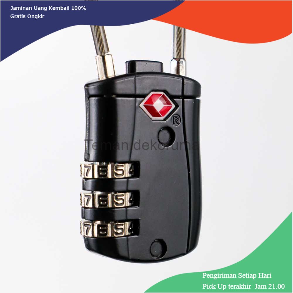 TD-PR2 TRAVELSKY Gembok Koper TSA Padlock Kode Angka 3 Digit - TSA007