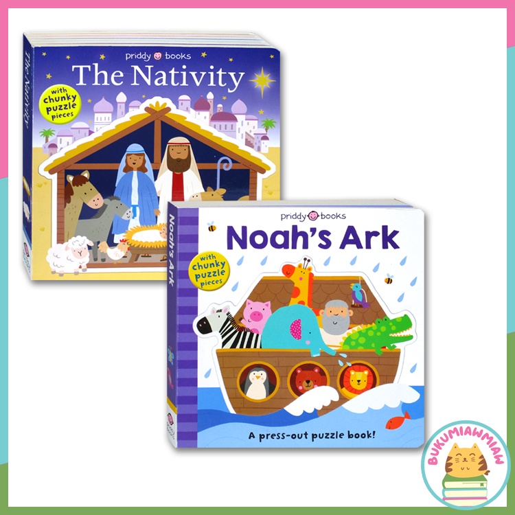 Priddy Books The Nativity / Noah's Ark Board Book With Chunky Puzzle Pieces (WW)