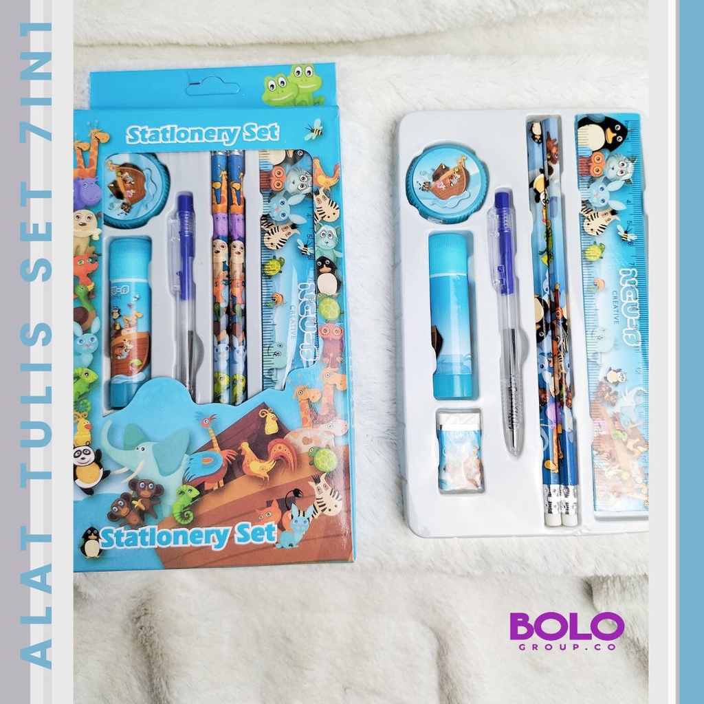 BOLOGROSIR [ATS] Alat Tulis Set 7in1 / Stationery Set / Alat Tulis Anak / Alat Tulis Sekolah / Set Alat Tulis 7in1