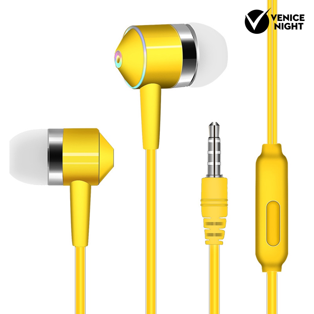 (VNEP) (Berkabel) Universal 3.5mm Plug In-Ear Musik Bass Earphone Olahraga Headset dengan Mic