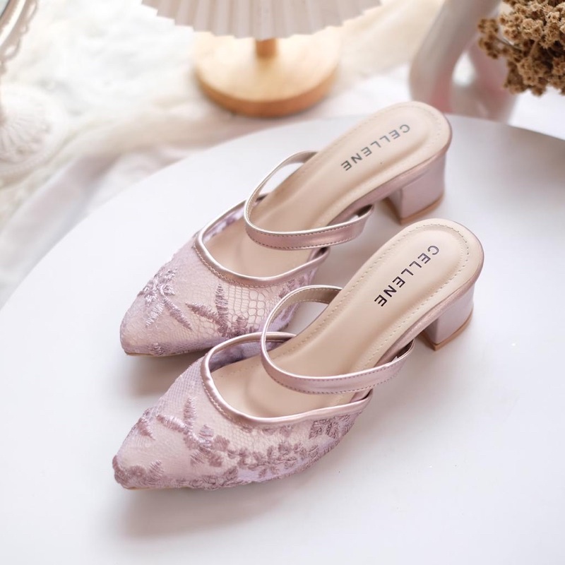 CELLENE Yoona Lace Heels / Wedding shoes 5cm with strap