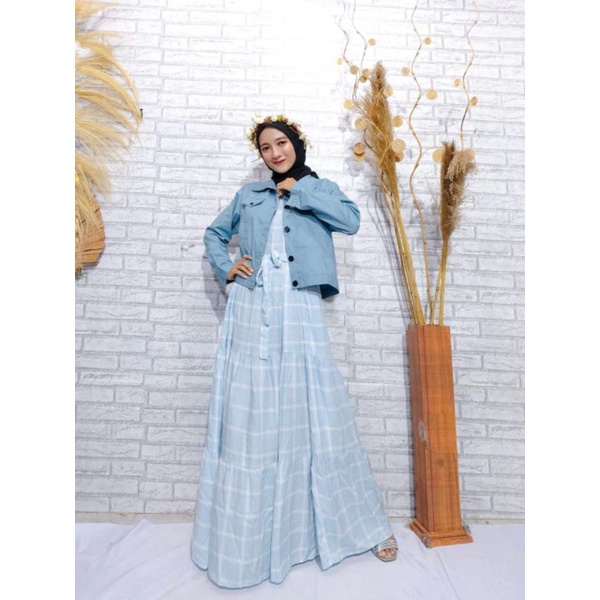 Gamis Dewasa 2in1 Inner Outer Blezer by Queen Lazuard kode 396