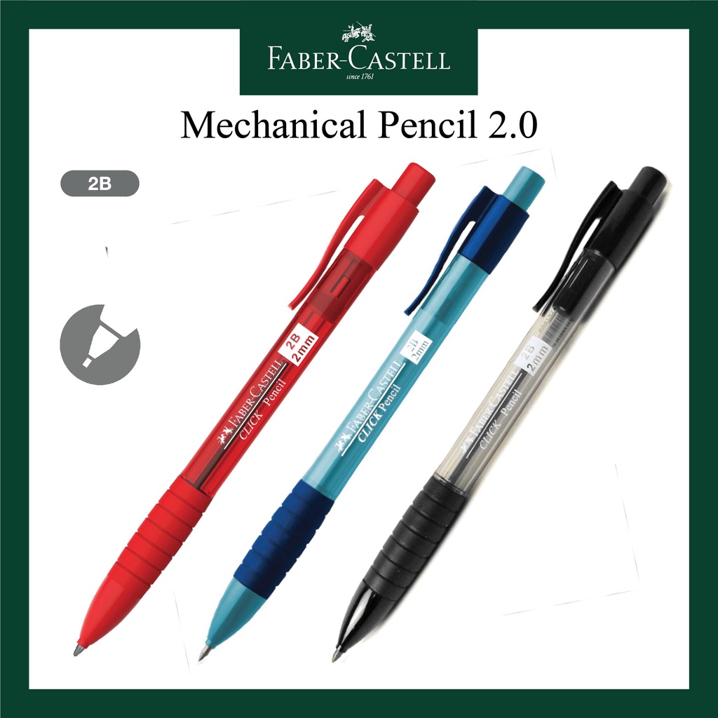 

Pensil Mekanik Faber Castell / Mechanical Pencil Click 2.0 MM / Sudah Termasuk Rautan Dibagian Atas