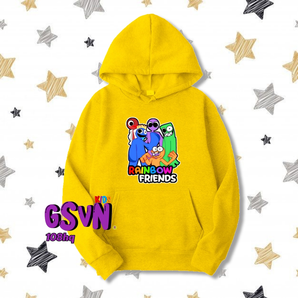 Jaket Anak - Hoodie Sweater Raibow Friends dan Roblox Game Terbaru Rainbow Biru Merah Hijau Oren Ung