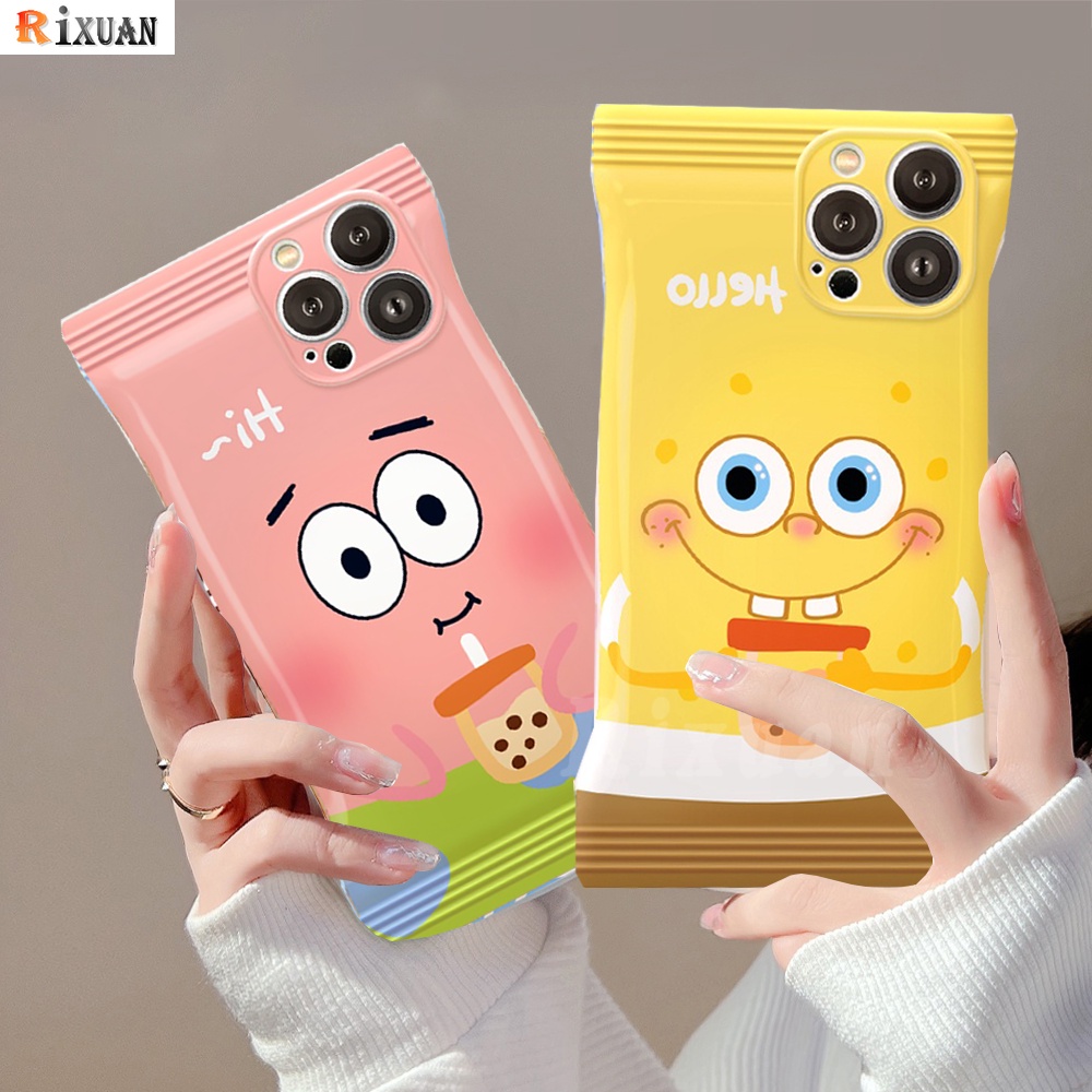 Soft Case TPU Motif Spongebob Untuk VIVO Y16 Y35 Y22 V25 Y15s Y01 Y21 Y33s Y20 Y21A Y12 Y12s Y15 V21e Y91C Y30 Y11 Y30