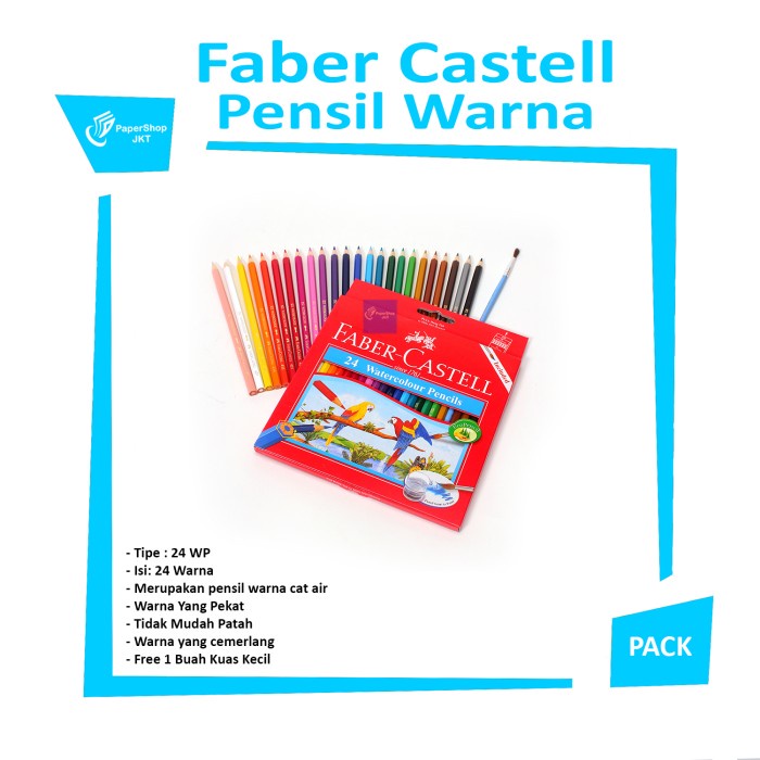 

[COD AKTIF] Faber Castell Pensil Warna 24 Watercolour Pencils