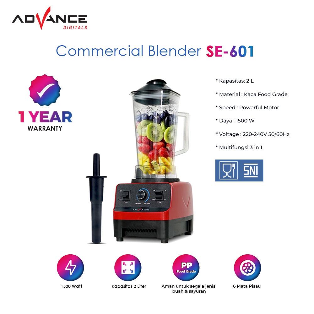 ADVANCE Grinding Blender SE-601 2L Pemecah Dinding Multifungsi Juicer Pemecah Dinding Pembuat Susu Kedelai