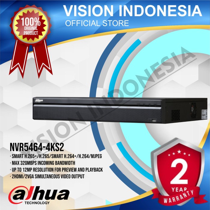 Dahua Nvr5464-4Ks2 / Nvr Dahua 64 Channel Series Pro - High End