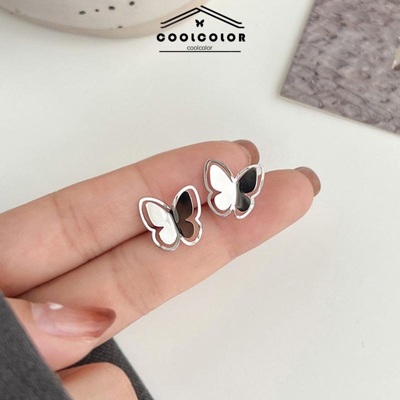 COD❤️Anting Kupu Korea Untuk Wanita kecil berongga Butterfly Earrings Stud Tusuk Kupu- cl