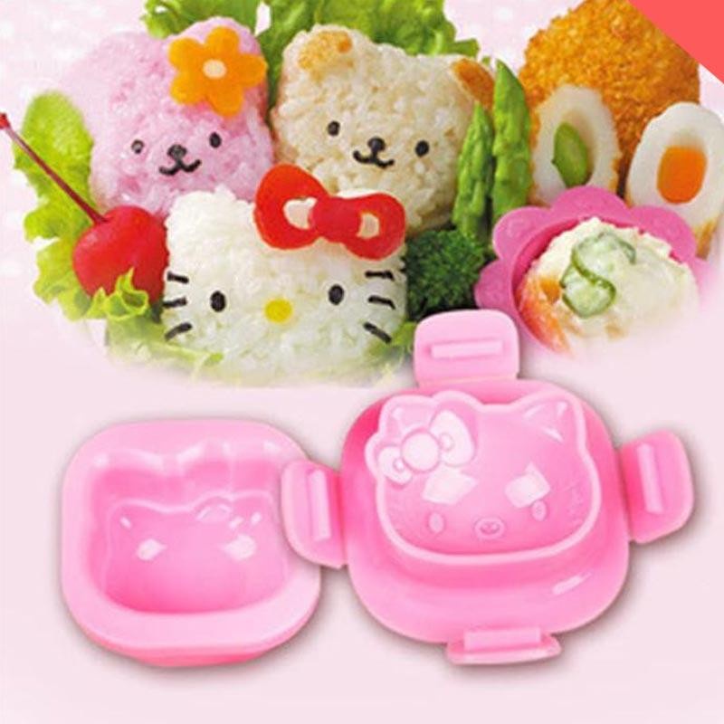 Cetakan Nasi Hello Kitty Mini Cup Pink Bento-Cetakan Makanan Bento Nasi Kentang Beruang Kitty Kelinc
