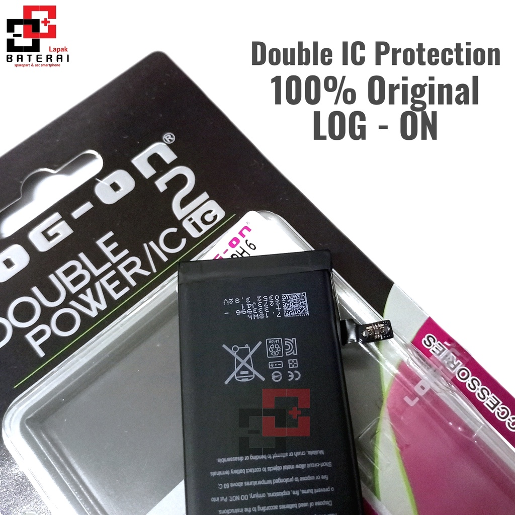 LOG - ON Baterai Ipone 6 | 6G Double IC Protection Battery Batre