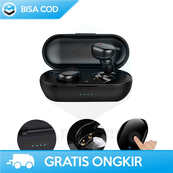 TWS WATERPROOF INPODS WIRELESS TANPA KABEL Y30 IPX-5 HIFI STEREO 300mA