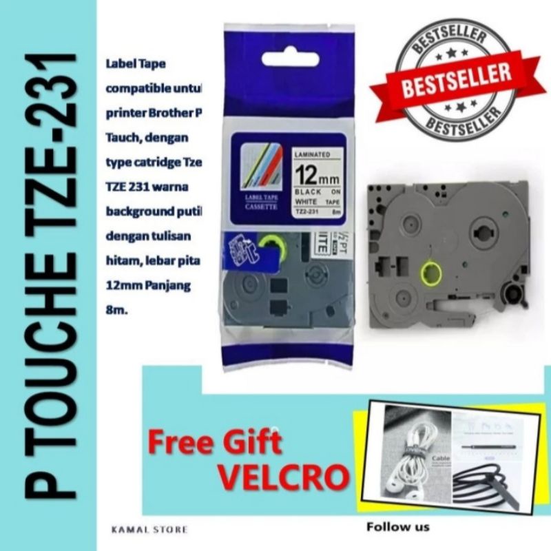 

TZE 231 P Touch tape label compatible BROTHER