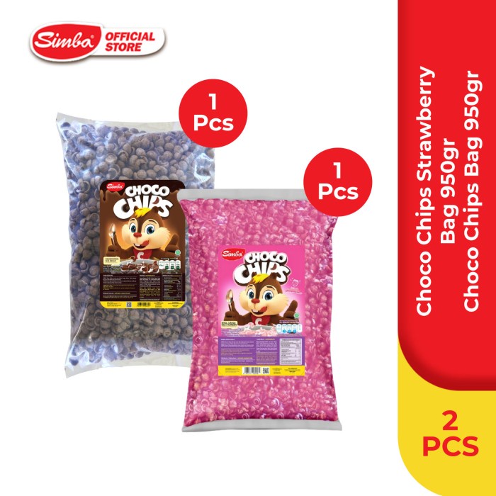 

Sereal 1 Simba Sereal Choco Chips Bag 1Kg & 1 Choco Chips Bag Strawberi 1Kg