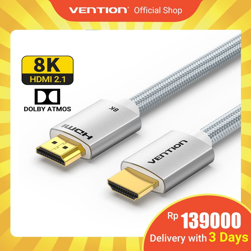 Vention Kabel Hdmi 2.1 8k 60hz 4k 120hz 48gbps Kecepatan Tinggi Untuk Laptop Ps4 Tv 8k