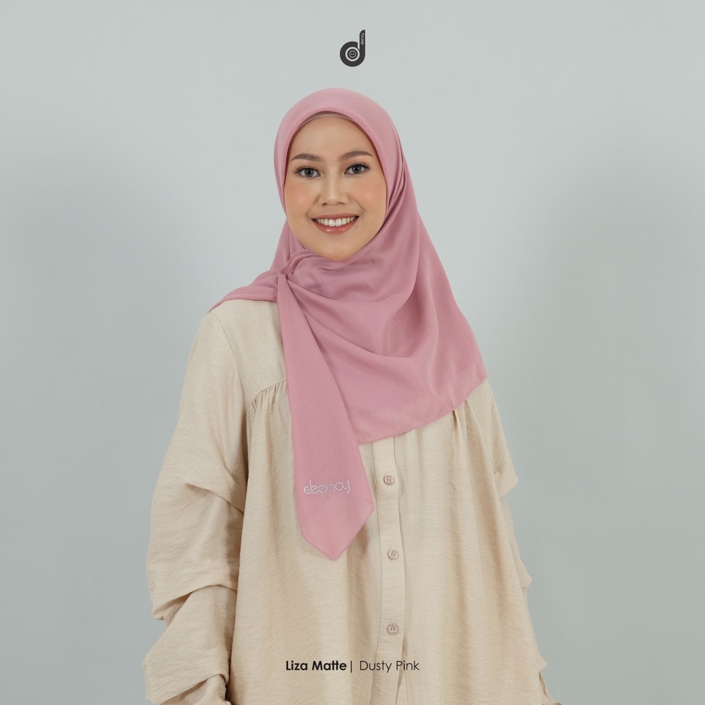deenay polos dusty pink sparkle matte jahit tepi cocok buat gamis