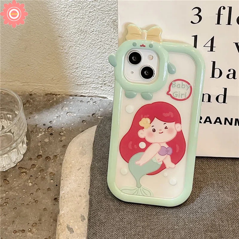 Soft Case Desain Disney Princess Mermaid 3D Untuk Redmi Note 10 11 8 9 11s 11Pro + 10 Pro Max Plus Redmi 9A 10 9T 10A 10C A1 + 9C NFC POCO M3 X3 Pro NFC Mi 11Lite