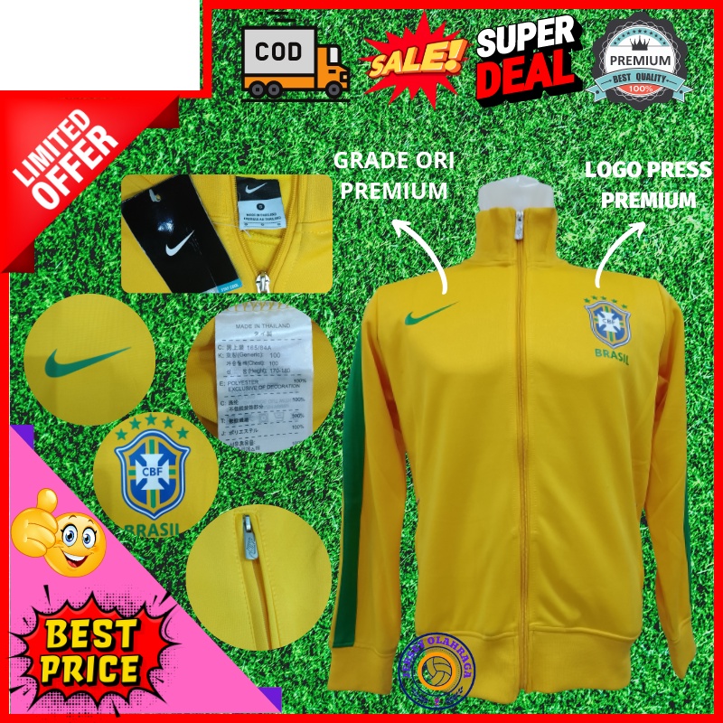 (jerseyolahraga) Jaket Import Negara Piala Dunia Brasil Grade Ori / Jaket Kuning Impor / jaket Bola 