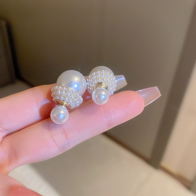 Anting Tusuk Gantung Desain Geometri Hias Mutiara Gaya Unik / Eropa / Amerika Untuk Wanita