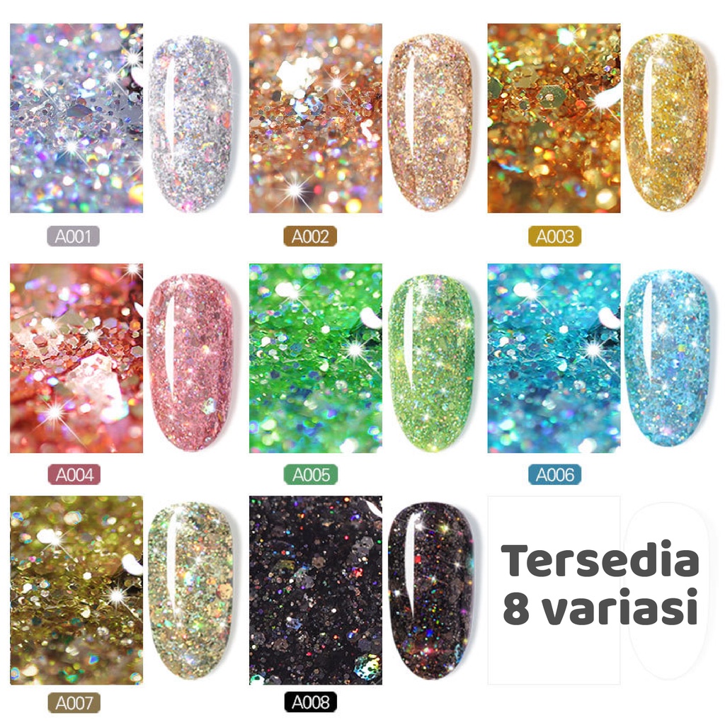 Pretty Shiny Diamond Gel 5ml / Rainbow Gel  UV LED/ Cat Kuku /Kutek Gel Polish Painting Glitter Pot Nail Art