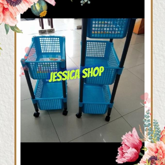 Rak Salon Serbaguna / Rak Surat Praktisa Lion Star Susun 2 + Roda