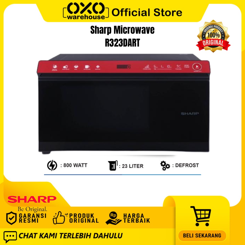 Sharp Microwave Oven R323D-ART 23 Liter Low Watt Hemat Listrik Garansi Resmi