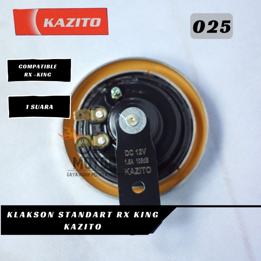 KLAKSON HORN STANDARD RX KING KAZITO DC 12V UNIVERSAL STANDAR MOTOR CHROME   By Mega_Racing