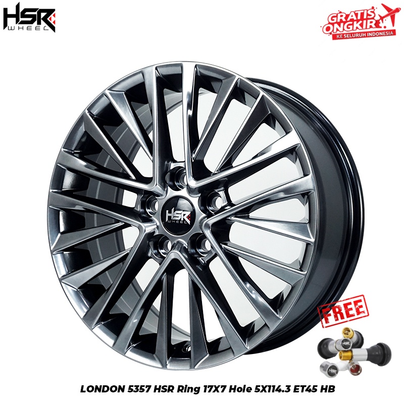 Velg Mobil Ring 17 HSR LONDON TY5357 Pelak R17 Innova Rush Terios Xpander Ertiga BRV