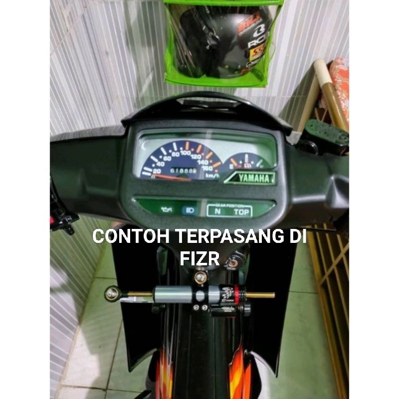 Paket Stabiliser Matris Stabilizer Steering Dumper 16 clik carbon &amp; Silver plus Breket tengah matic beat vario / bebek fizr jupiter z vega