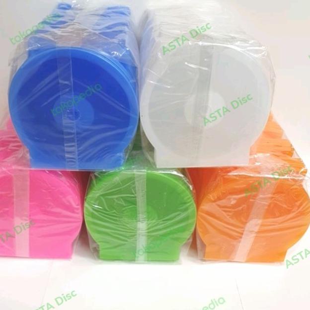 Tempat CD / DVD Bahan Plastik Bentuk Oval isi 50 pcs - Merah Muda