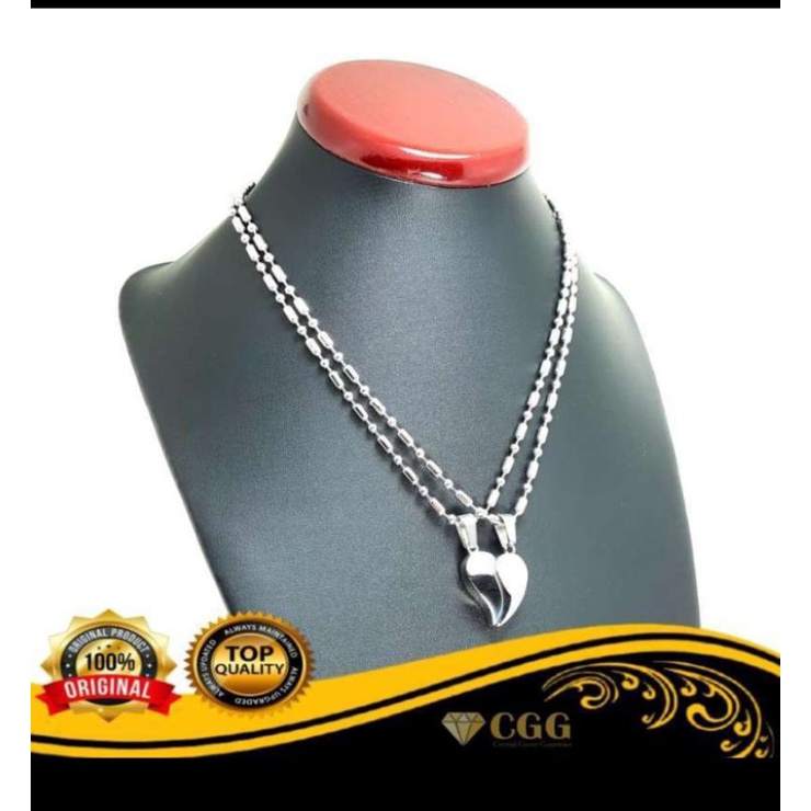 Kalung liontin couple Titanium love Necklace pria/wanita