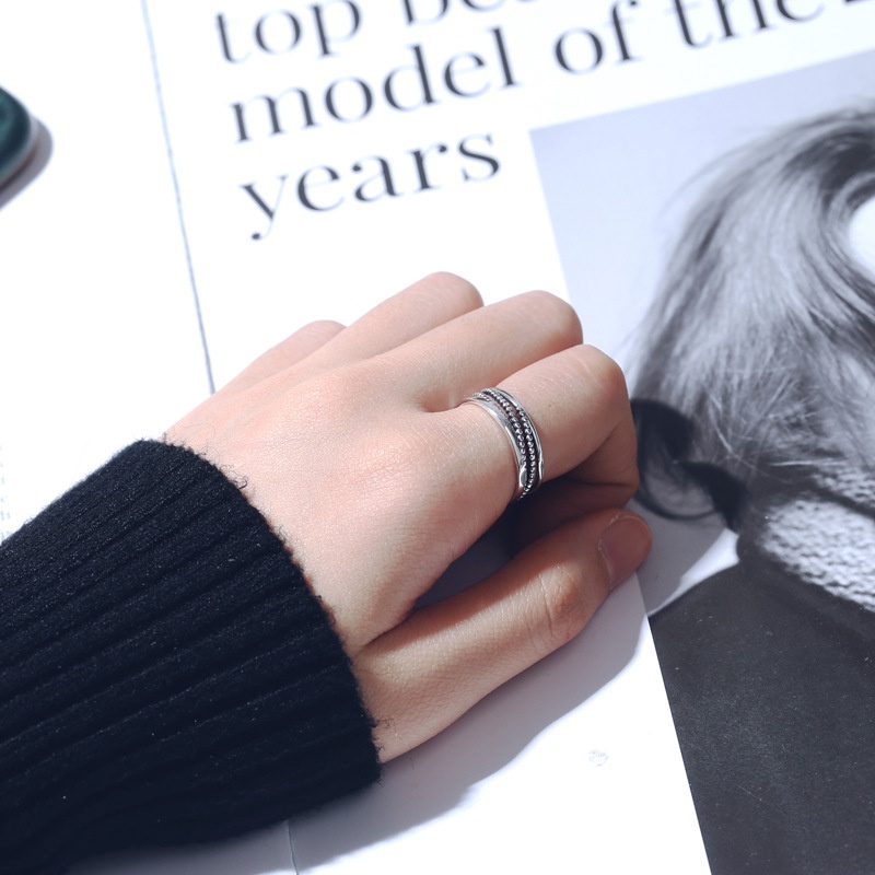 Cincin Rantai Multilayer Model Lilit Silang Untuk Wanita