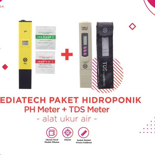 Paket Mediatech Digital PH Meter Dan TDS Meter Alat Ukur Pada AIR