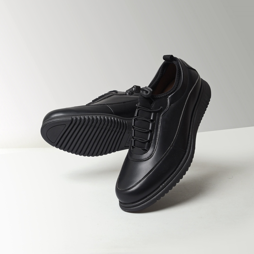 WAVE BLACK ORIGINAL x VOLVE PROJECT Sepatu Formal Full Hitam Tali Pria Pantofel Kerja Kantor Dinas Resmi Guru Kantoran Wisuda Kuliah Pesta Undangan Wedding Kondangan Nikah Casual Oxford Semi Kulit Premium Footwear Big Size Ukuran Jumbo 44 45 Keren Terbaru
