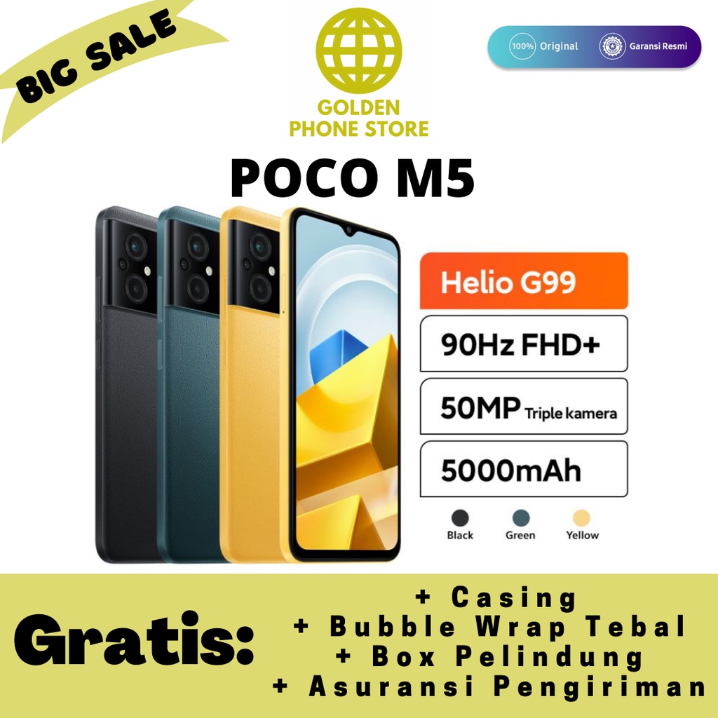 POCO M5 4GB/128GB - Original &amp; Garansi Resmi Xiaomi Indonesia