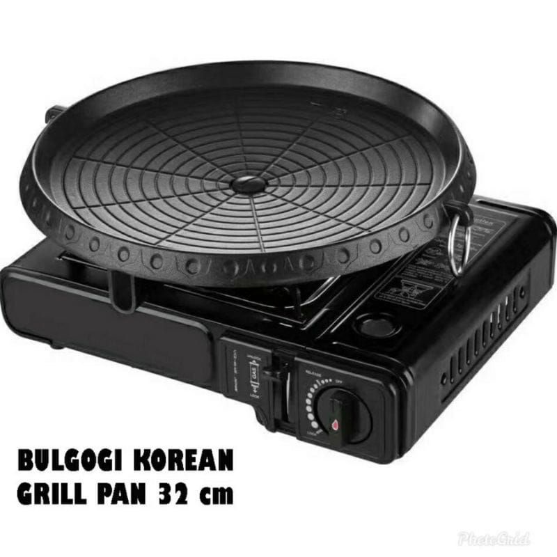 Bulgogi Pan 32CM , Alat Panggang  ,ULTRA GRILL  BBQ  + Kompor Portable  Progas , Niko, OMICKO