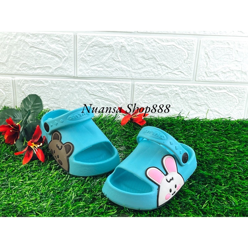 DX-386E Sandal Selop Anak Perempuan Tali Belakang Motif Kelinci Beruang Merek Dulux TERBARU! Ukuran 20-25