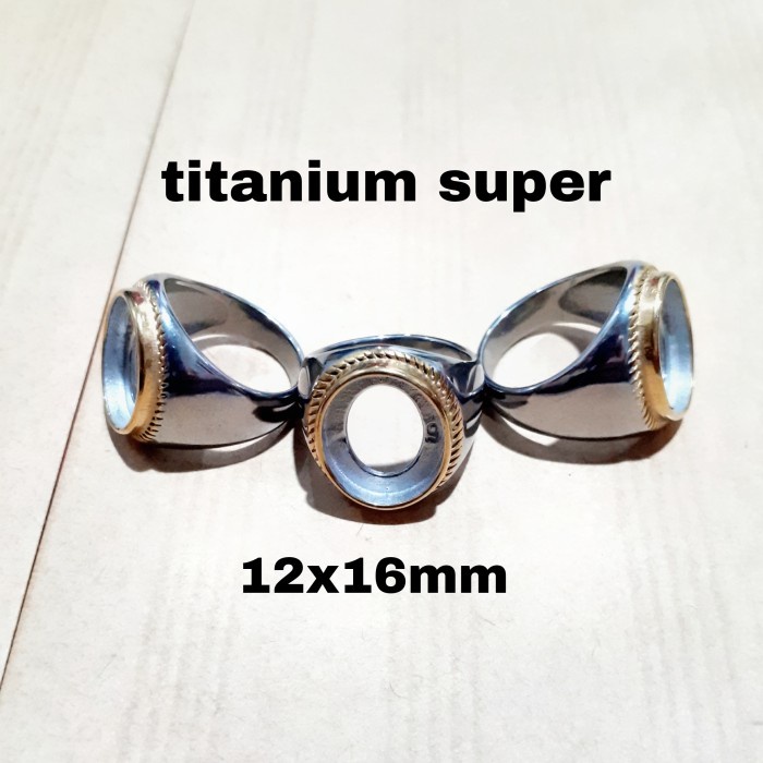 Cincin Ring Emban titanium Polos Putih - 7