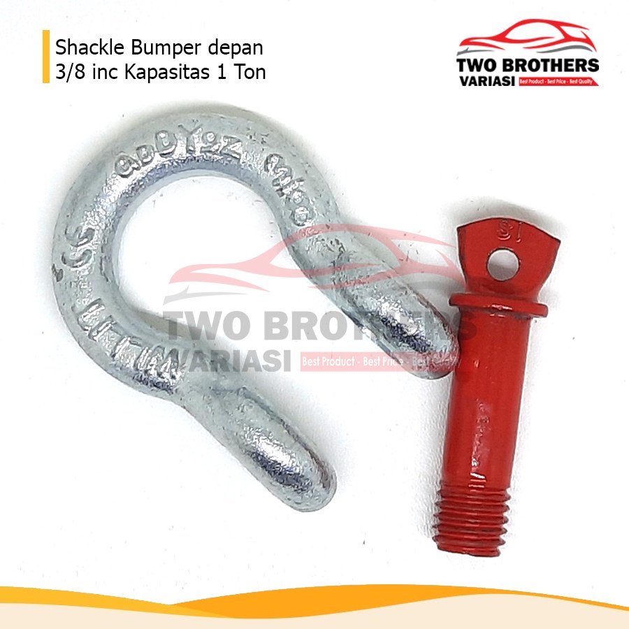 Shackle Omega 3/8 inc atau anting derek 1 Ton untuk mobil pengait towing bumper depan warna Polos