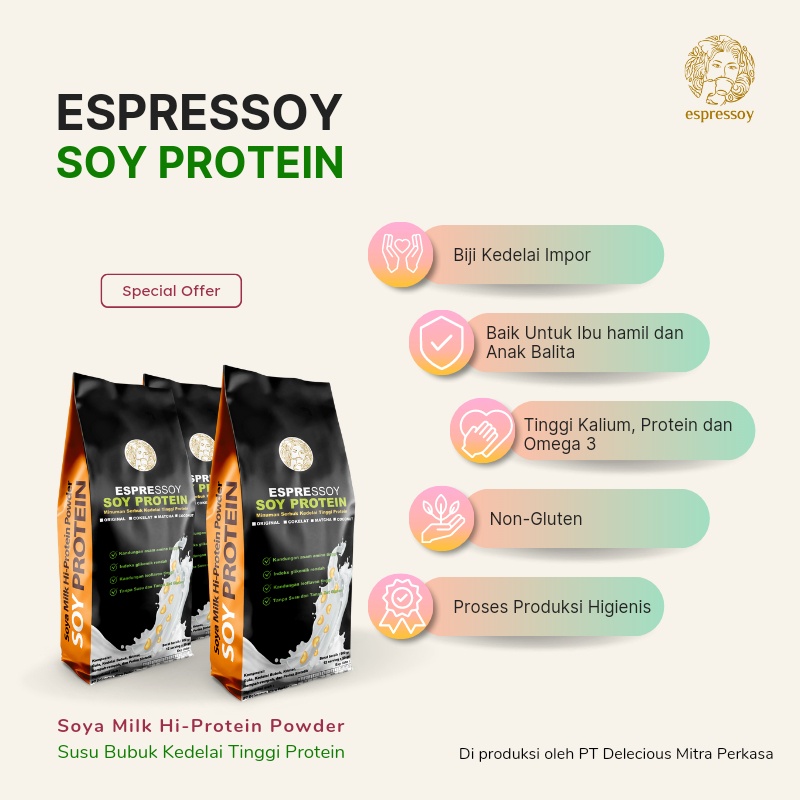 

Cokelat Susu Kedelai Bubuk - Espressoy Soya Protein Powder