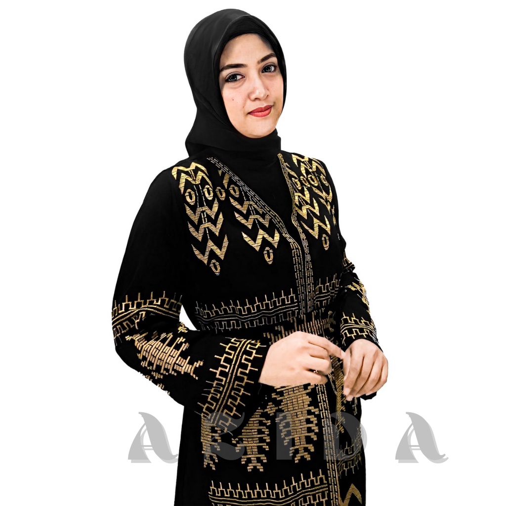 Gamis Bordir Terbaru Mewah Gamis Gamis 2in1 Outer Remaja Abaya Outer Hitam
