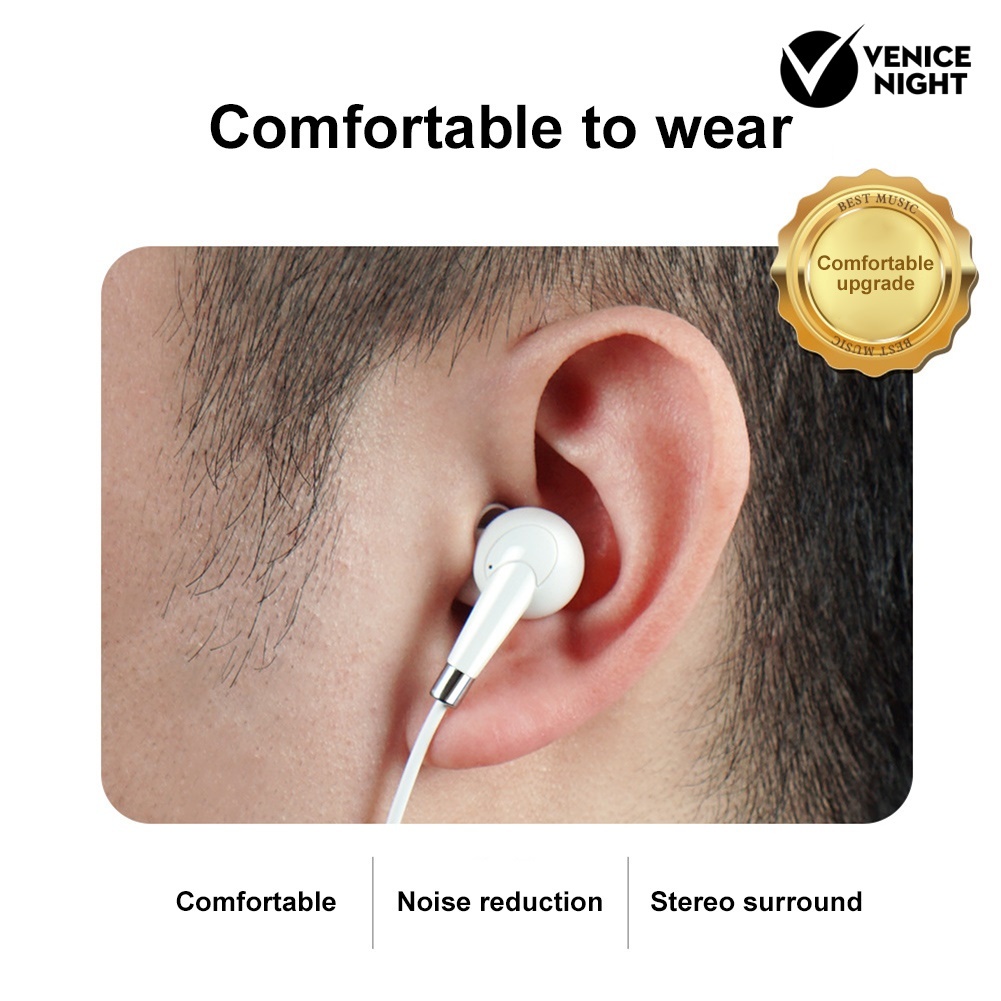 (VNEP) (Berkabel) 3.5mm HiFi Bass In-ear Phone Earphone Olahraga Earbud Headset dengan Mic