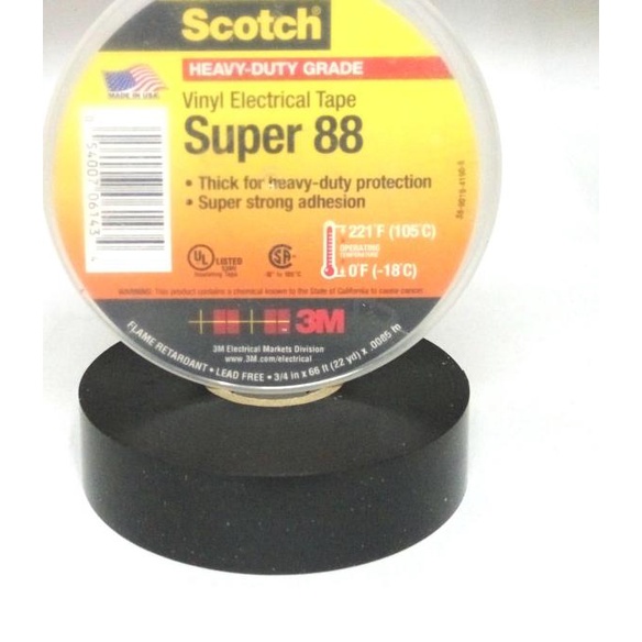 3M Scotch Super 88 Vinyl Electrical Tape - Isolasi Listrik 3/4 Inch