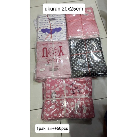 Kantong Motif 20x25cm|Plastik Motif Sablon