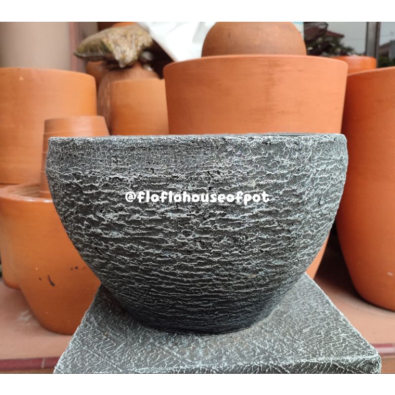 pot semen teratai lotus bonsai kecil D35cm T22cm tanpa kaki REady