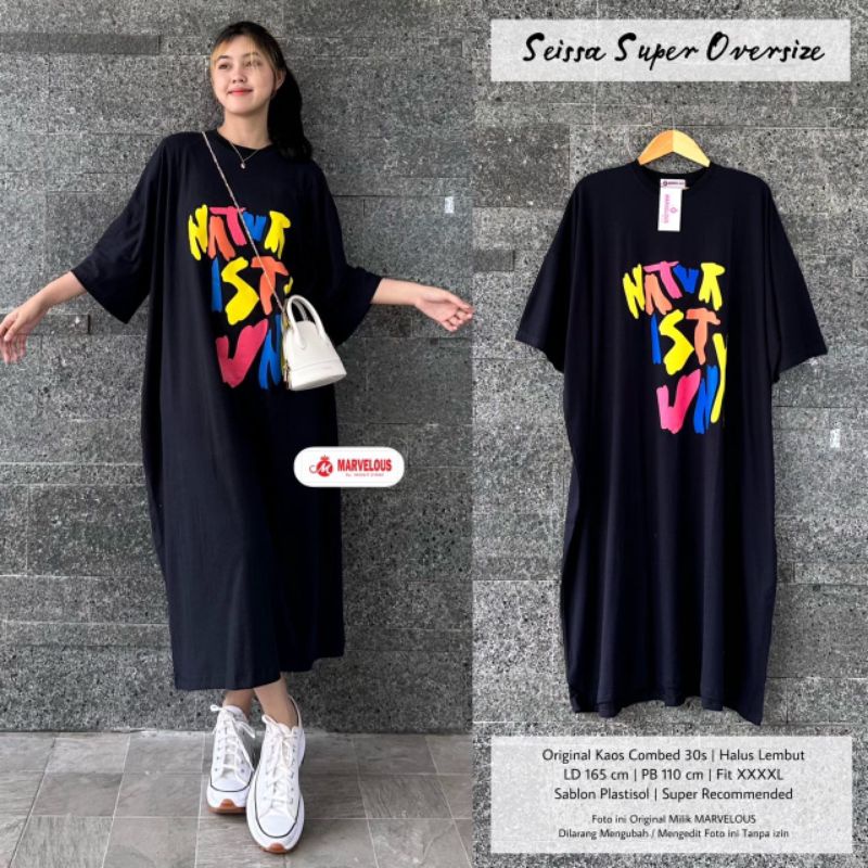 SEISSA SUPER OVERSIZE BY MARVELOUS / OVERSIZE JUMBO MUSLIMAH / Baju wanita Dress katun