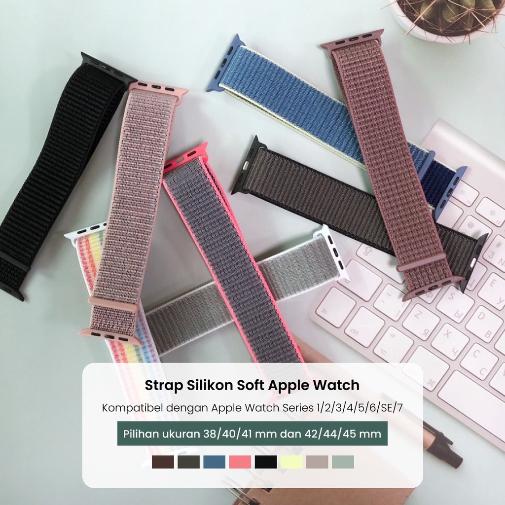 Strap Apple Watch Series 7 6 SE 5 4 3 2 Nylon Watchband Sport Loop