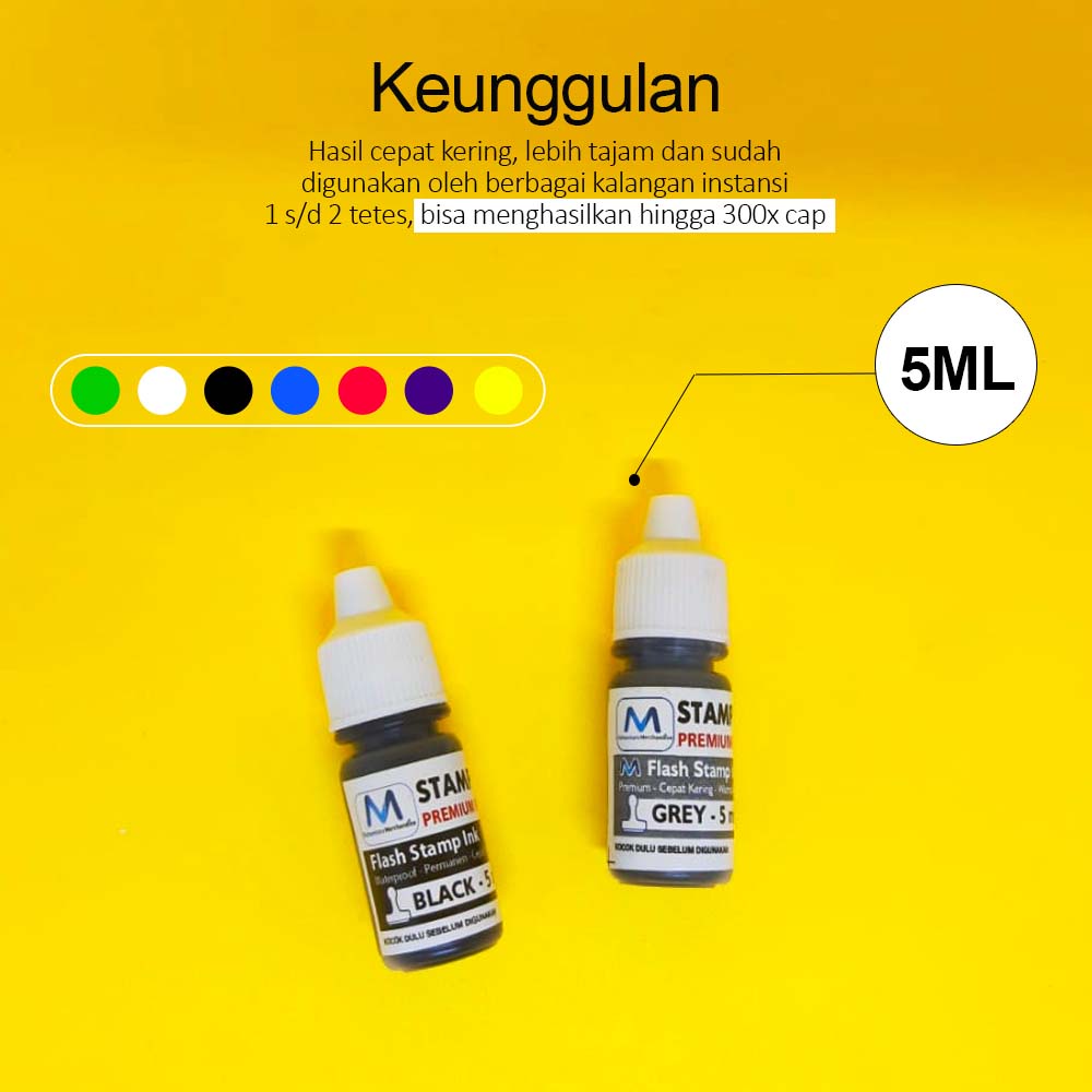 𝟓𝐌𝐋 Tinta Stempel Otomatis 5ml | Tinta Stempel Flash | Tinta Refil Stempel Warna STAMP INK ANTI LUNTUR WATERPROOF PREMIUM