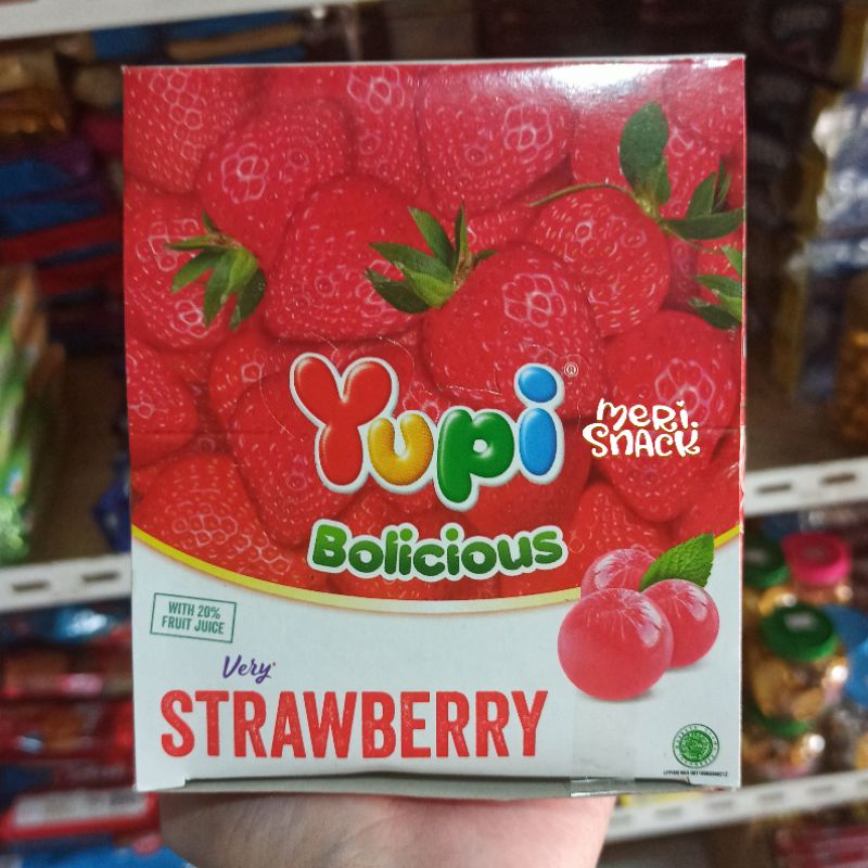 

Yupi Bolicious Strawberry Isi 24 x 5gr / Permen Stroberi